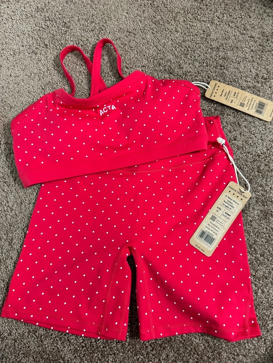 Acta Other - NWT ACTA Red Polka Dot Set - L Base Bra & M Biker Shorts